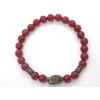 Zen ethnic men's bracelet in red carnelian beads and bronze