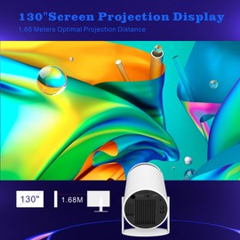 Mini Projector, 4K Portable WiFi Bluetooth Projector with Auto Keystone Correction, 180° Rotation, 130" Display, Android 11, 5G Dual-Band, Home & Outdoor Movie Projector