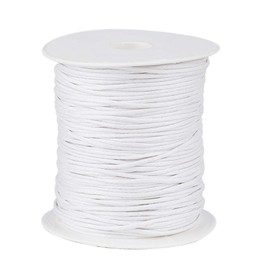 Craftdady 100 Yards 1.5mm Waxed Cotton Cord Macrame Bracelet Necklace Jewelry Making Waxed Beading Thread String (White)
