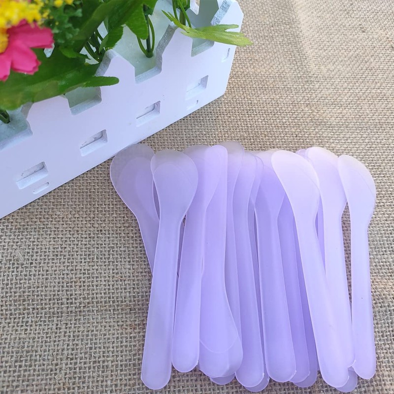 Ebonee 100 Pcs Plastic Cosmetic Mask Spatulas, 5 Inch Disposable