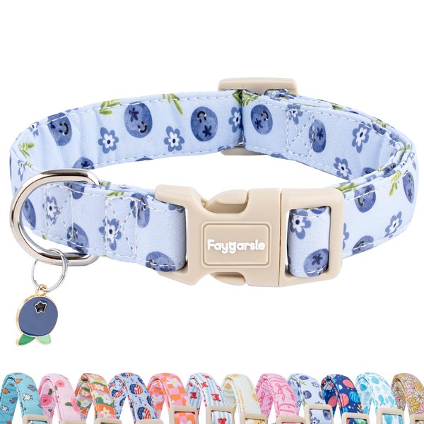 Faygarsle Blueberry Pattern Dog Collar for for Summer Small Medium