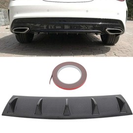 FINDAUTO PP Universal Rear Bumper Lip Diffuser Spoiler 5 Shark Fin Style Fits for Most Cars Trunk Lip Spoiler