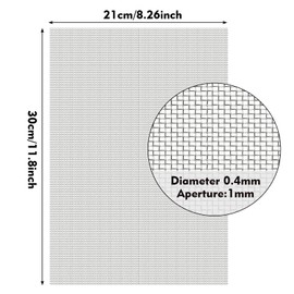 Pack of 3 A4 Wire Mesh Stainless Steel Filter Mesh Wire Mesh Filter Mesh Mesh Filter Screen Sheet 1 mm Fine Mesh for Doors Prevents Mice Insects and Snakes 300 x 210 mm