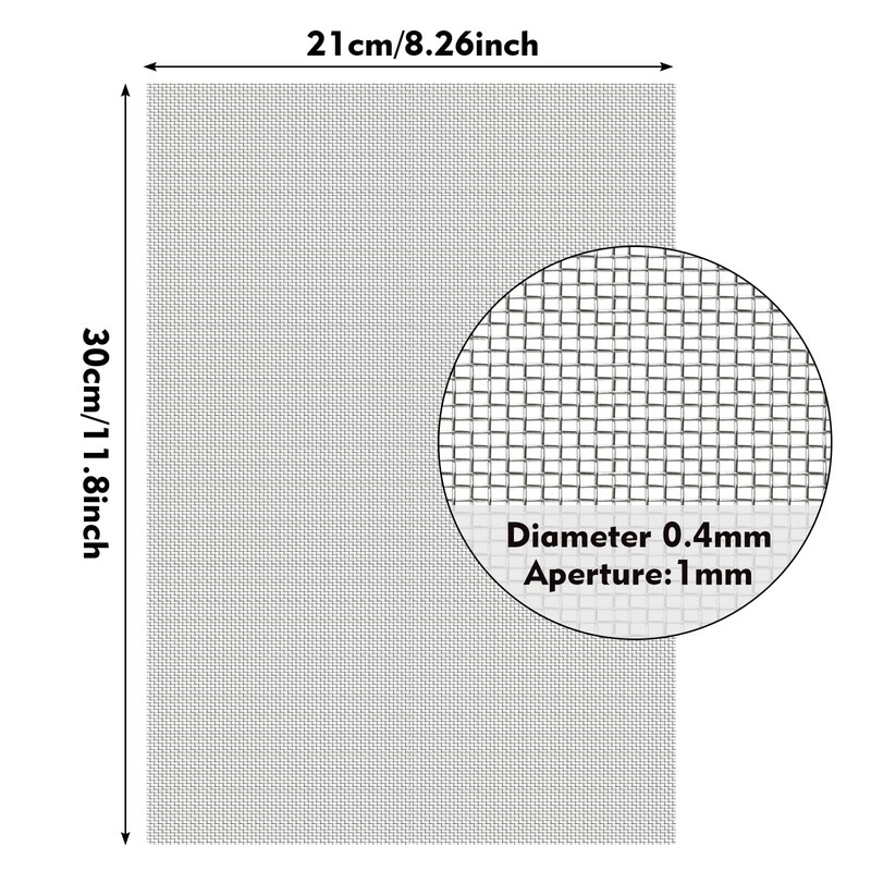 Pack of 3 A4 Wire Mesh Stainless Steel Filter Mesh