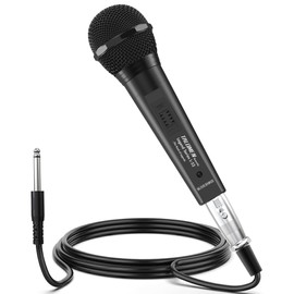 talomen L52 Wired Microphone for Singing, Metal Female, ON/Off Switch, Professional Vocal Dynamic Mic with 20ft & 6.5ft XLR Audio Cable, Cardioid Studio Microfono for Podcasting and Recording, Black