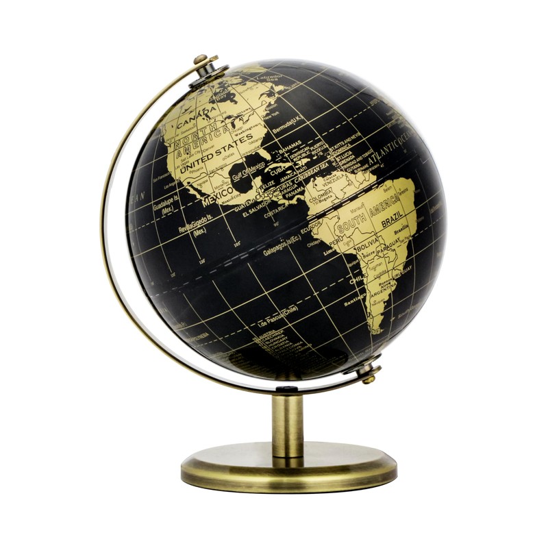 Exerz 14cm Globe Black & Gold Mini Globe Educational Geographical