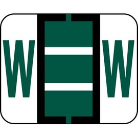 AMZfiling Alphabetic Color Code Labels, Compatible with Smead BCCR- Letter W, Dark Green (500/Roll)