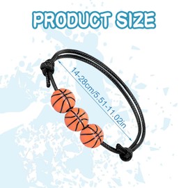 NHPY Pack of 16 Basketball Adjustable Cord Bracelets, Basketball Sports Woven Bracelet, Boys, Party Bags, Friendship Bracelet for Celebrations, Sports, Children's Birthday Parties