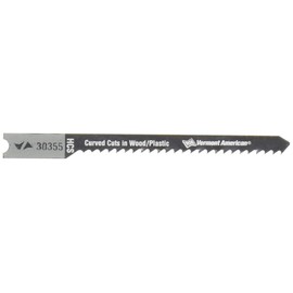 Vermont American 30355 12 Tooth 2-3/4-Inch Blade Length Cordless Series U Shank Jig Saw Blade for Cutting Scroll Sawing, 2 Pieces Per Card