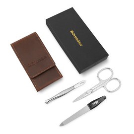Störtebekker® Premium Nail Set - Scissors, File, Tweezers Made of Stainless Steel - Gift Idea - Includes Genuine Leather Case - Made in Germany