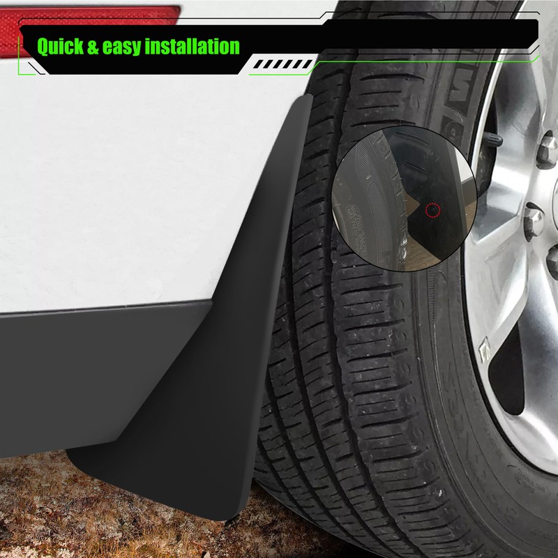 Front & Rear Mud Flaps Splash Guards Compatible for Dodge