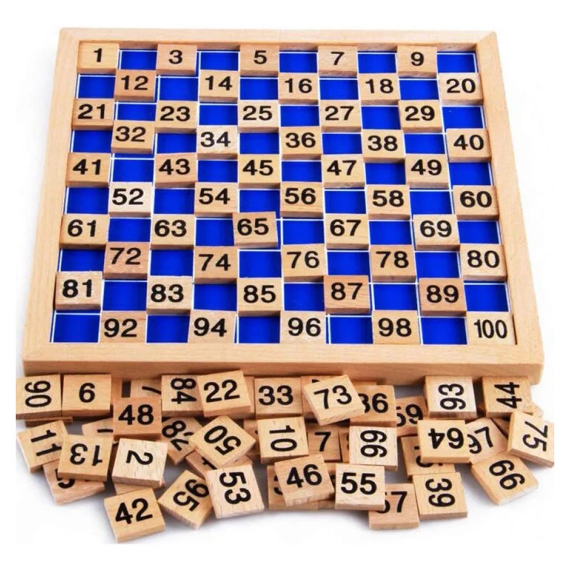 Juego Educativo Madera Montessori 1-100 Números Con Bolsa