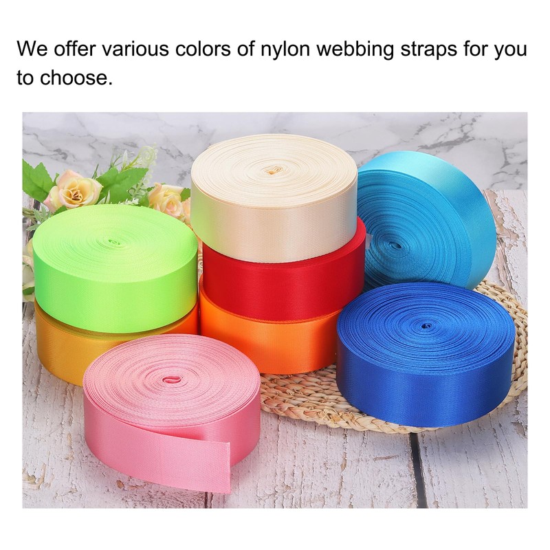 sourcing map Flat Nylon Webbing Strap 2 Inch 25 Yards