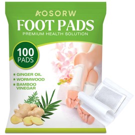 AOSORW Natural Herbal Foot Pads - 100 Pack Ginger Oil & Bamboo Charcoal Premium Foot Care Patches - Relieves Stress and Fatigue - Improves Sleep and Supports Body Cleansing