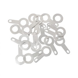 PZRT 50pcs Silver-Plated Copper Single Head Soldering Terminal M5.2 Circular Weld Washer Welding Sheet