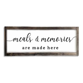 Dazingart Farmhouse Kitchen Wall Decor,Meals and Memories Are Made Here Sign, Rustic Wood Kitchen Signs Dinning Room Wall Decor (Meal)
