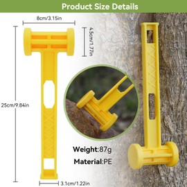 Camping Mallet Hammer, Portable Double-Faced Plastic Tent Stake Mallet & Remover Tool for Outdoor Tents, Lightweight & Non-Slip Easy Pound, Remove Pegs Without Damage, Essential Tent Accessor (Yellow)