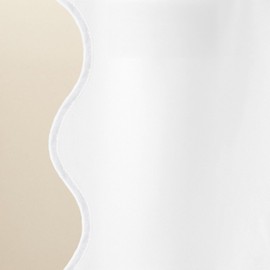 Seasonwood White Scalloped Fabric Shower Curtain 72 x 72 Inches, Aesthetic Shower Curtain Cute Pretty Shower Curtain