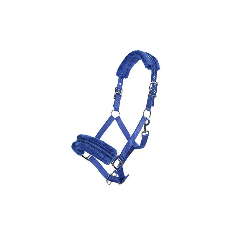 HKM Nylon Head Collar Glitter With Polar Fleece Lining Black