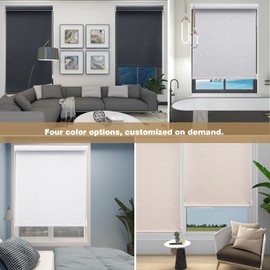 Changshade Custom Blackout Roller Window Shades, Corded Roller Shades for Windows with Thermal Insulated, Light Blocking,Roomdarkening Roller Blinds for Bedroom,Office,Easy to Install,Black