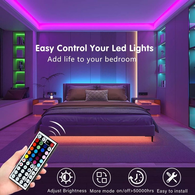 Keepsmile 100ft Led Strip Lights (2 Rolls of 50ft) Bluetooth