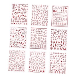 Beavorty Christmas Nail Stickers Set 9 Sheets Snowflake Santa Nail Art Decals for Holiday Decor