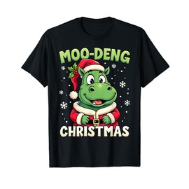 Moo-Deng Baby Pygmy Hippo Cute Christmas 2024 Santa Hat T-Shirt