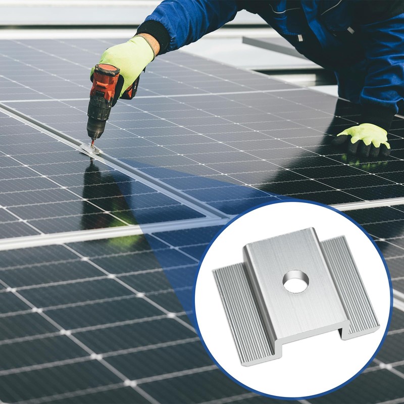 fallingstar 50 Pcs Solar Panel Mid Clamps 1.06 Inch Aluminum