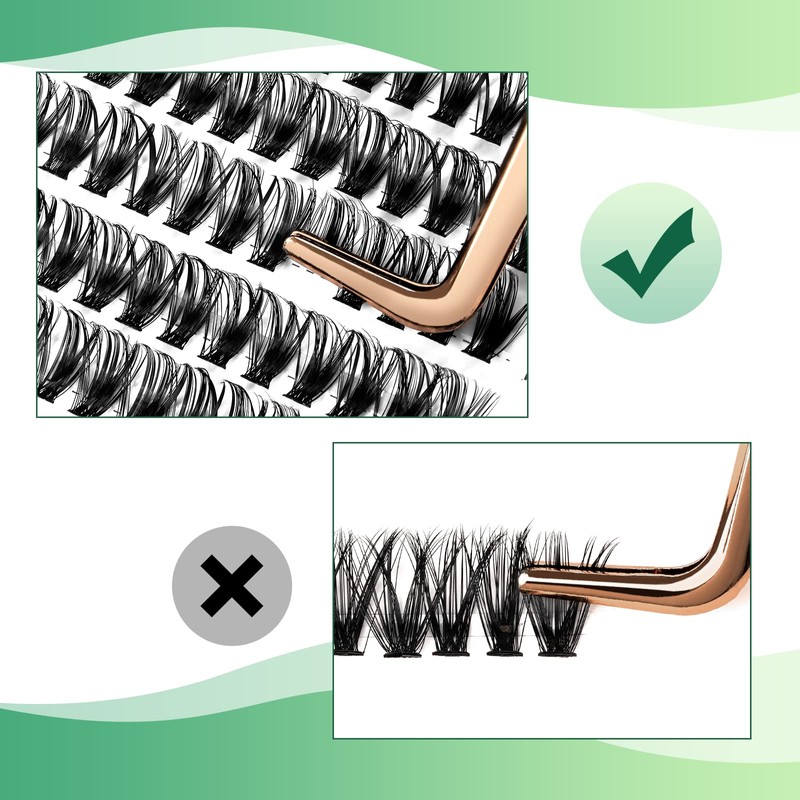 Lash Clusters 300pcs Individual Lashes 40D 0.07D Curl 10mm DIY