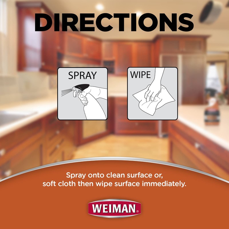 Weiman Cabinet and Wood Cleaner, Shine, Clean and Protect Spray