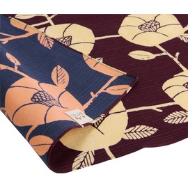 Sanyo Shoji 14-054106 Furoshiki Kyoto Double-Sided Hospitality Camellia (Purple Root Color), Medium Width