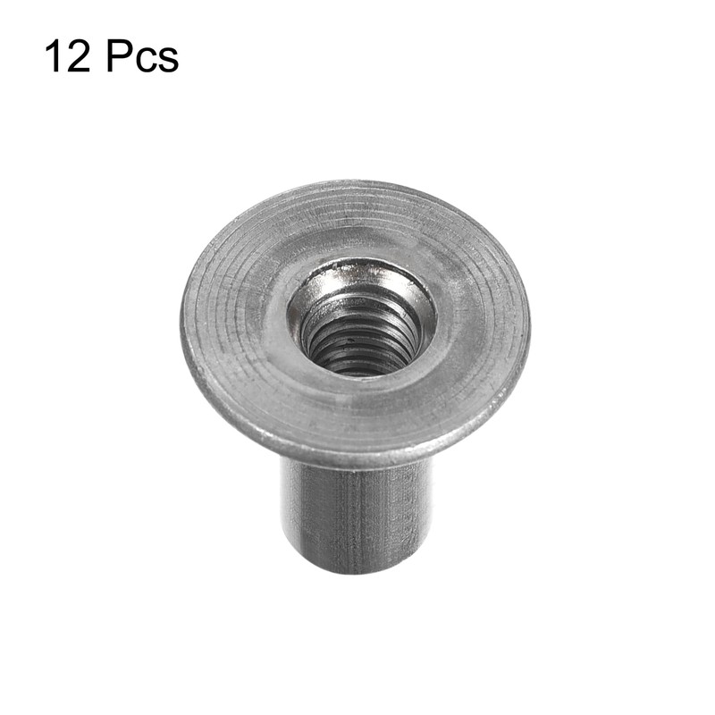 uxcell M6 T-Nuts, 12pcs Carbon Steel Tee Nuts, Round Base