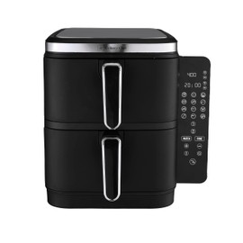 Culinary Chef 11-Quart Electric Air Fryer, Dual Basket, Adjustable Temperature, Touch Panel Control, One-Touch Cook Functions, and 360° Rapid Cooking, 1800 Watt Power