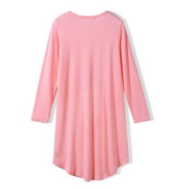 Arshiner Girls' Nightdress Long Sleeve Children's Night Dress Cotton with Cute Prints Pyjamas Dress Nightdress for Girls, Orange pink