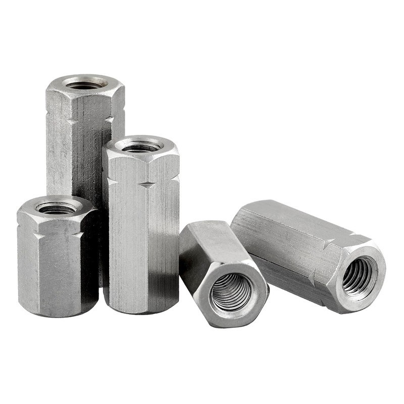 Hexagonal sleeves with internal thread, stainless steel A2 / V2A,