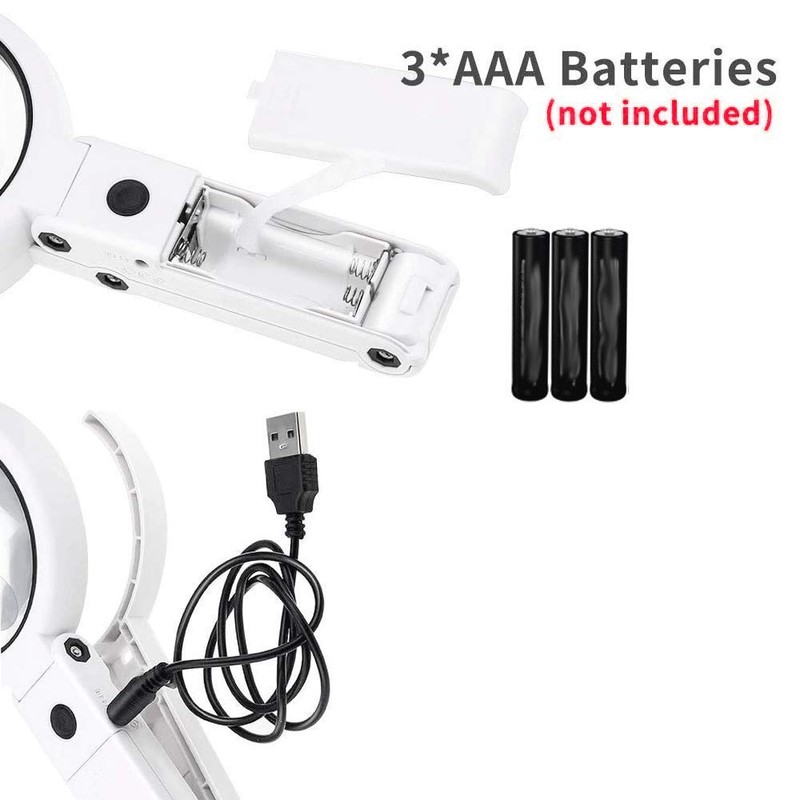 Illuminated 8 LED Magnifying Glass with 8x and 5x Magnification