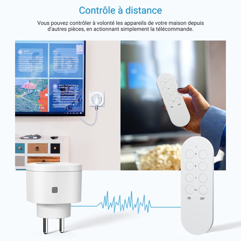 Wireless Remote Control, 3000W, SURNICE Intelligent Sockets with Remote Control,