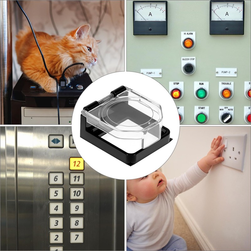 QWORK 2Pcs Power Push Button Switch Cover - 39x34mm Waterproof