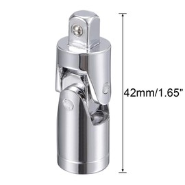 TA-VIGOR 1/4 Inch Drive Universal Joint Swivel Deep Impact Socket, Heavy-Duty Cr-V Steel Swivel Adapter with Spring-Loaded Detent for Ratchets, Socket Wrenches and Tight Spaces