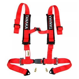 Tanaka Phantom Series 4 Point Safety Buckle Harness Comfort Shoulder Pads Red