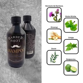Shampoo de bergamota, para crecimiento de barba y cabello, con cola de caballo, para hombre o mujer, crecimiento, con extracto de romero, con sábila, aceite de coco.