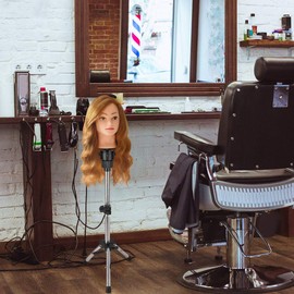 Cocoarm Wig Tripod, Mannequin Head Stand Hairdressing Training Head Holder Salon Model Mannequin Head Tripod Stand Adjustable 30-58.5cm Silver