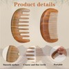 2 Pack Wooden Comb for Women Hair Growth Fine Tooth