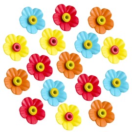 Patelai 16 Pieces Hummingbird Feeders Replacement Flowers, Feeding Ports Pet Bird Feeder Replacement Parts Bee Guards for Outdoors Hanging Hummingbird Feeder (Multicolor)