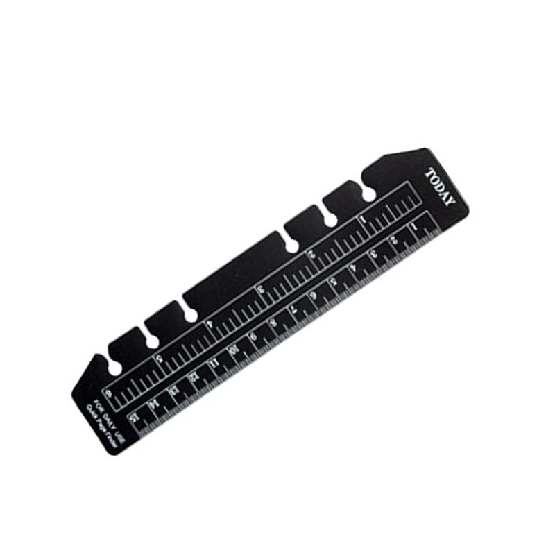 PHILSP 2 Pieces Black/Clear Plastic Page Marker Pouch Pagefinder Measuring