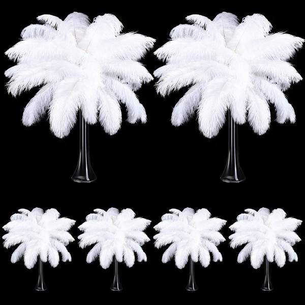 Tigeen 200 Pcs Ostrich Feathers Bulk, 12-14 Inch Large Natural