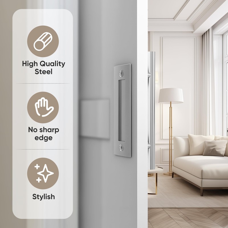JUBEST 12'' Sliding Barn Door Handle Pull Flush Handle Set,