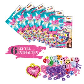 CRAZE BFF Bag Pack of 6 BFF Friendship Bracelets Set, DIY Beadys Bracelets, Children's Jewellery Craft Set