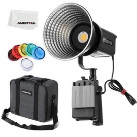 AMBITFUL EF100 100W 5600K COB LED Vidoe Light + BH-EF01 Battery Handle with Carry Bag for Outdoor Still Life Photography, Portrait, Studio Lighting,Interview Lighting,Support APP Control