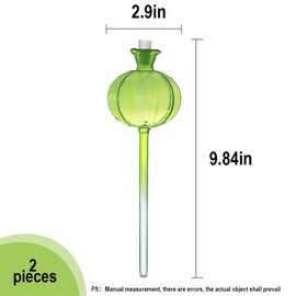 GEESTONE Long-Lasting self Watering Globes for Indoor Plants, Garden Watering Tools for Flowers, Plant Watering Devices and Bulbs to Keep Plants hydrated (2pcs Green Pomegranate Flower)